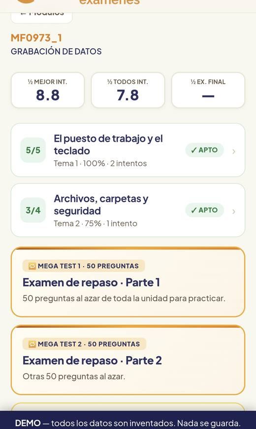 Mega test de repaso y preguntas falladas en Aptuvia